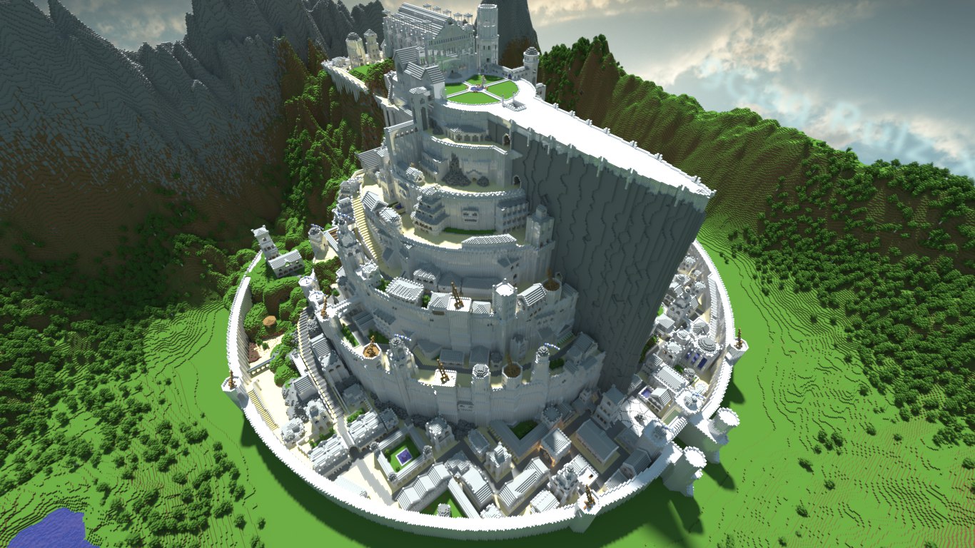 Minas Tirith from Tolkien's Middle Earth in Minecraft